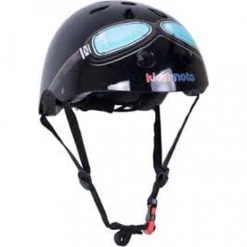 Casco Kiddimoto Bici Nero Con Occhiali Medium