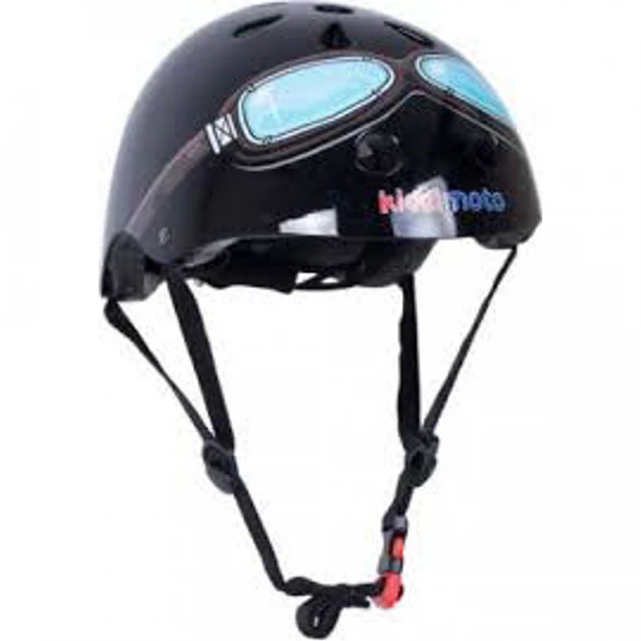 Casco Kiddimoto Bici Nero Con Occhiali Medium 3 Casco Kiddimoto Bici Nero Con Occhiali Medium