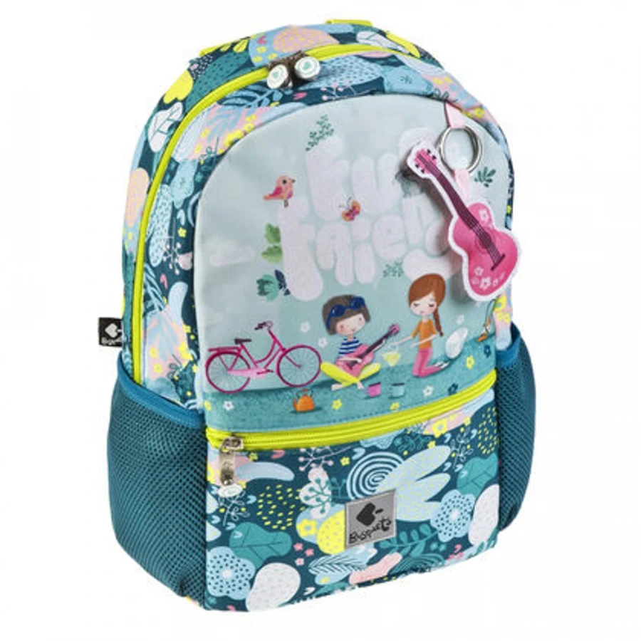 IMPORT Zainetto Asilo Verde A Fiori 3 IMPORT Zainetto Asilo Verde A Fiori
