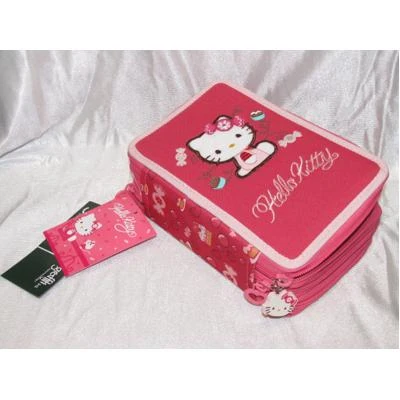 Astuccio Triplo Hello Kitty Candy Rosso 3 Astuccio Triplo Hello Kitty Candy Rosso